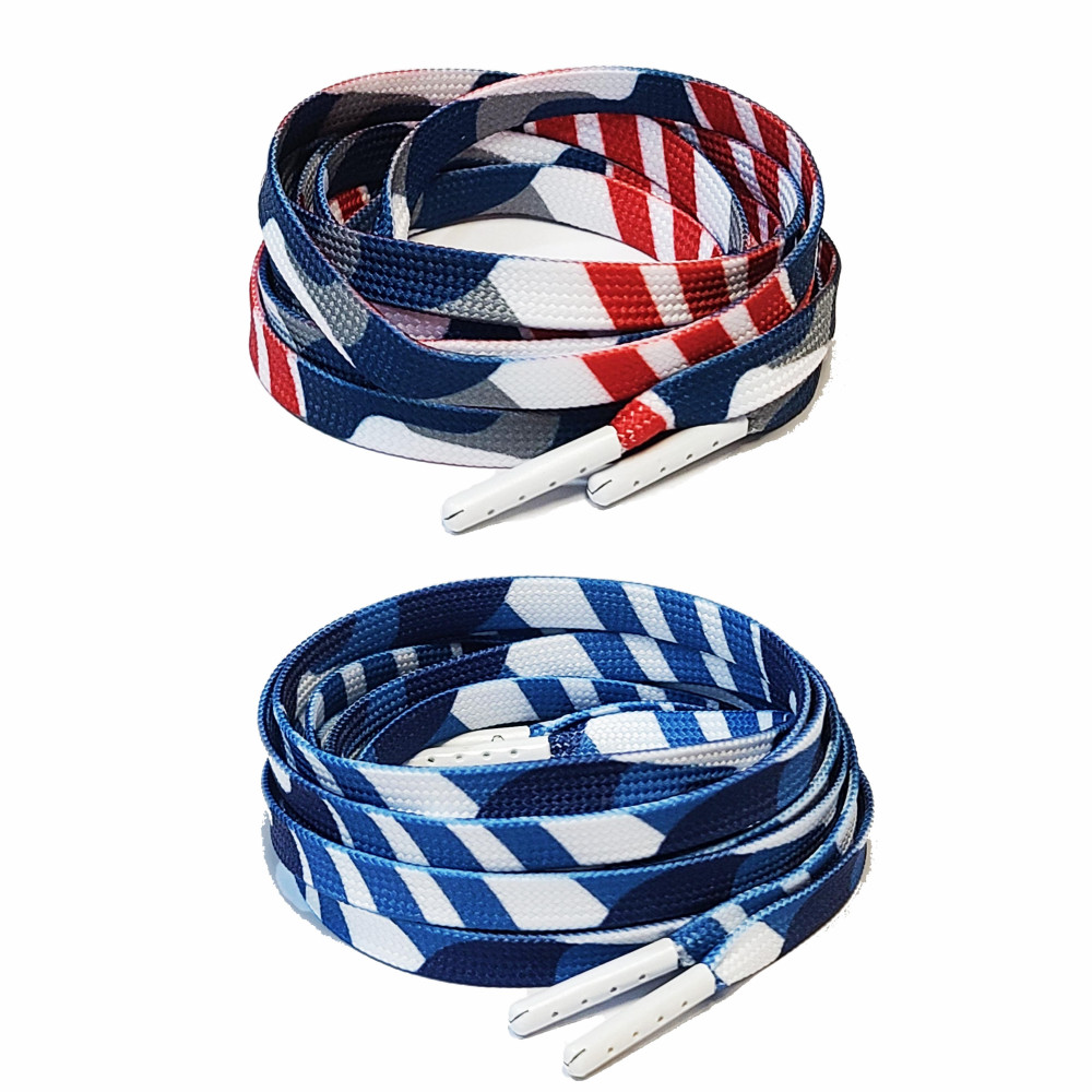 Stripe & Camo Flat Shoelaces-For Jordan 1 True Blue -For AJ1-